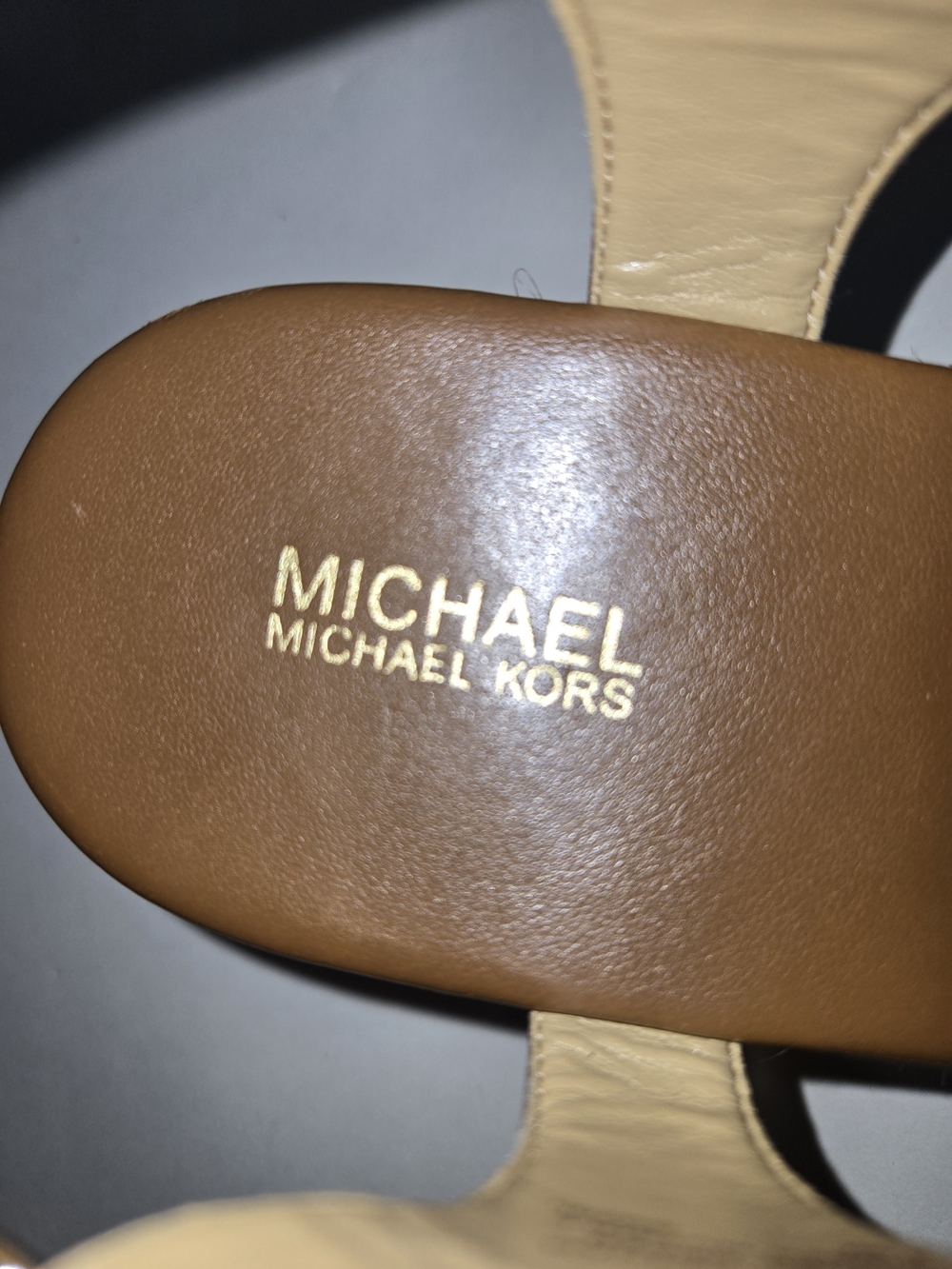 Michael Kors Tan Espadrille Leather Wedge Heel Thong Sandal Women's Size 8.5 - Picture 8 of 13